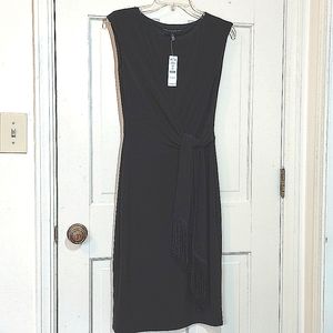 NWT WHBM Little Black Dress with Fringed Waist Sash, Size XS